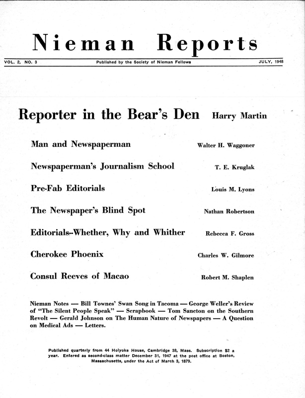 Reporter in the Bear's Den