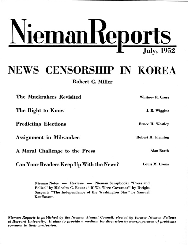Cover for Fall 1952