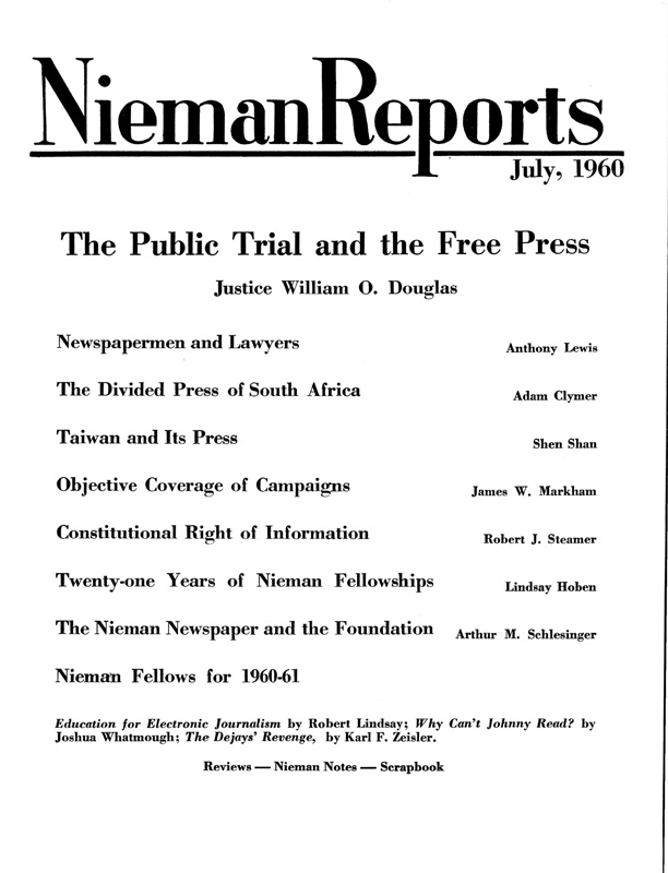 Cover for Fall 1960