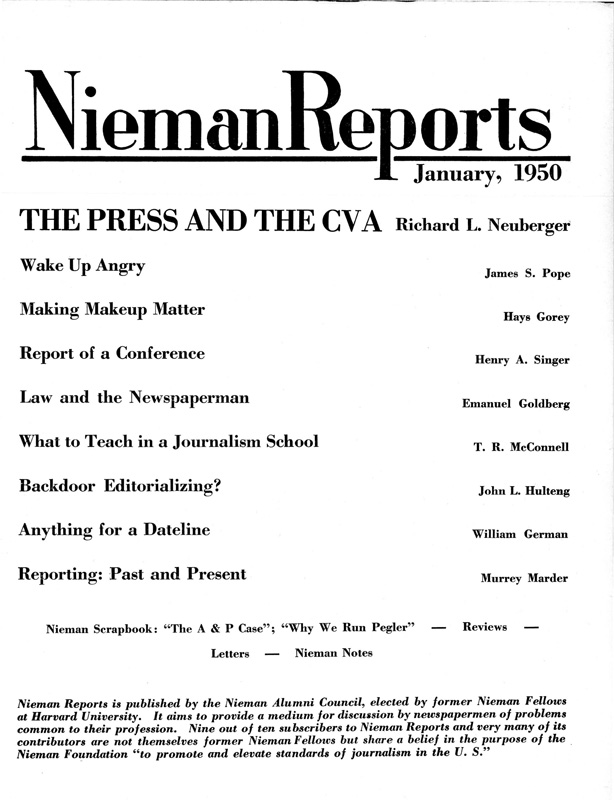 Cover for Spring 1950