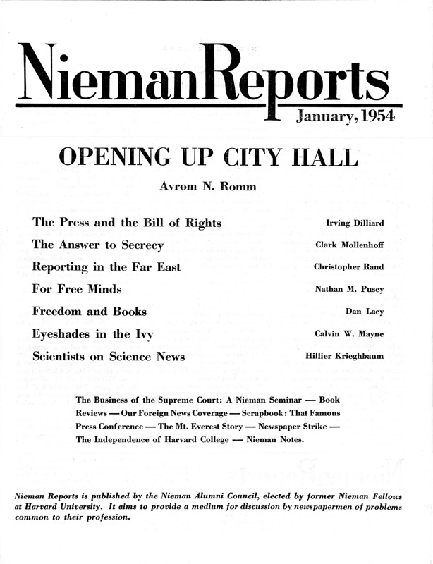 Cover for Winter 1954