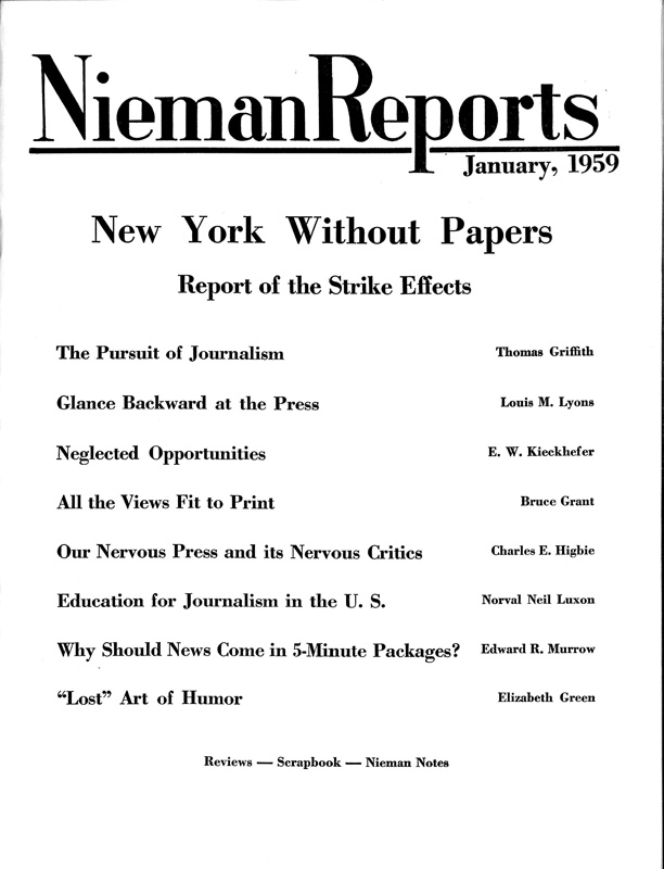 Cover for Spring 1959