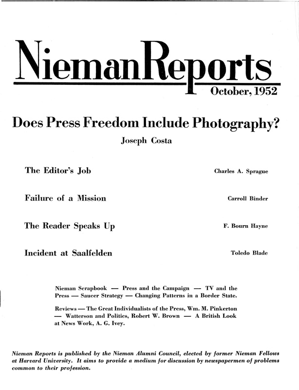 Cover for Winter 1952