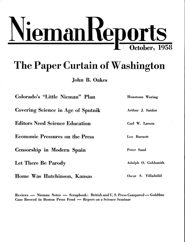 Cover for Winter 1958