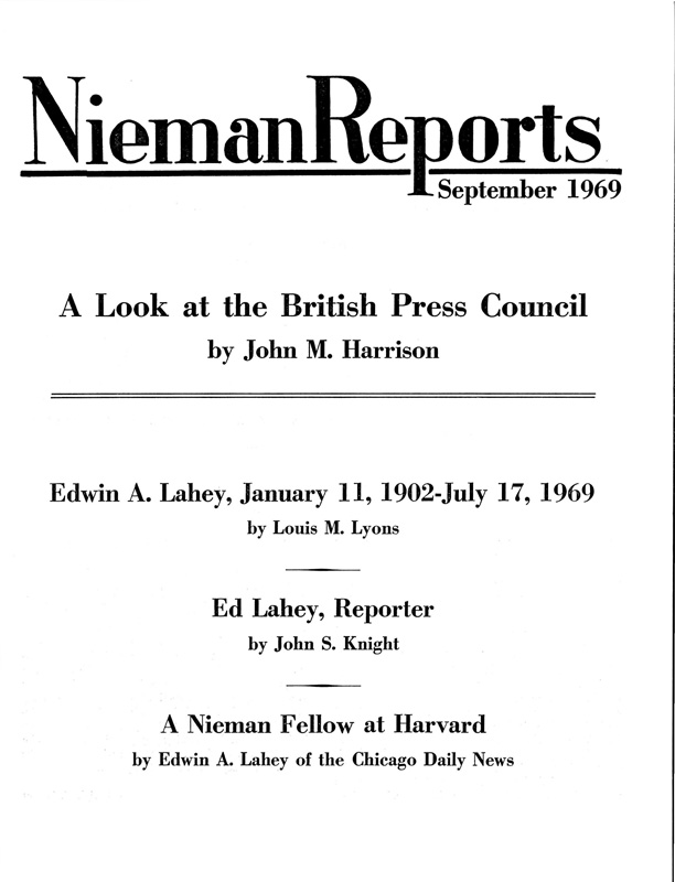Cover for Fall 1969