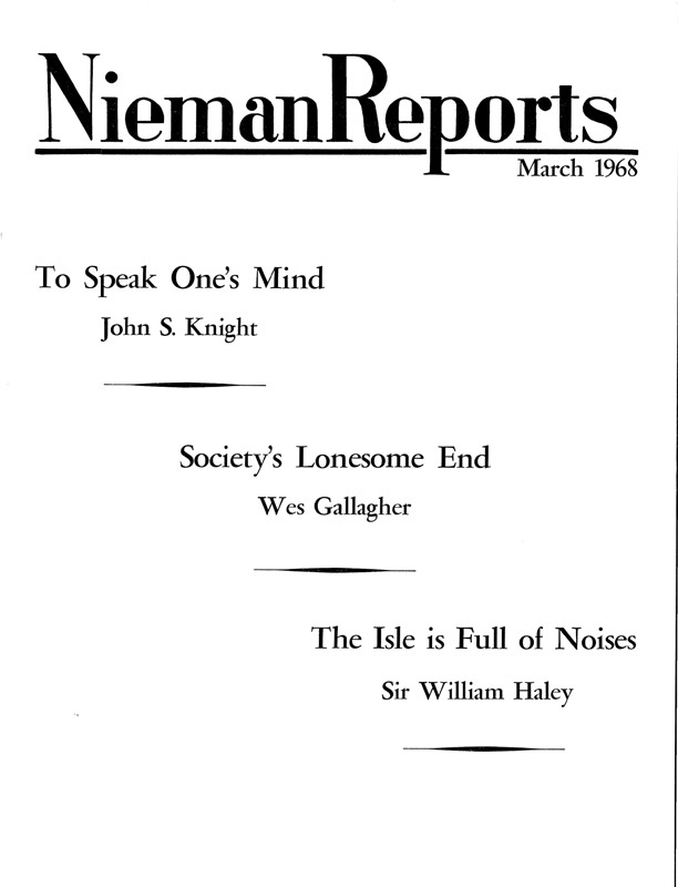 Cover for Spring 1968