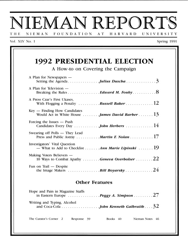 Cover for Spring 1991