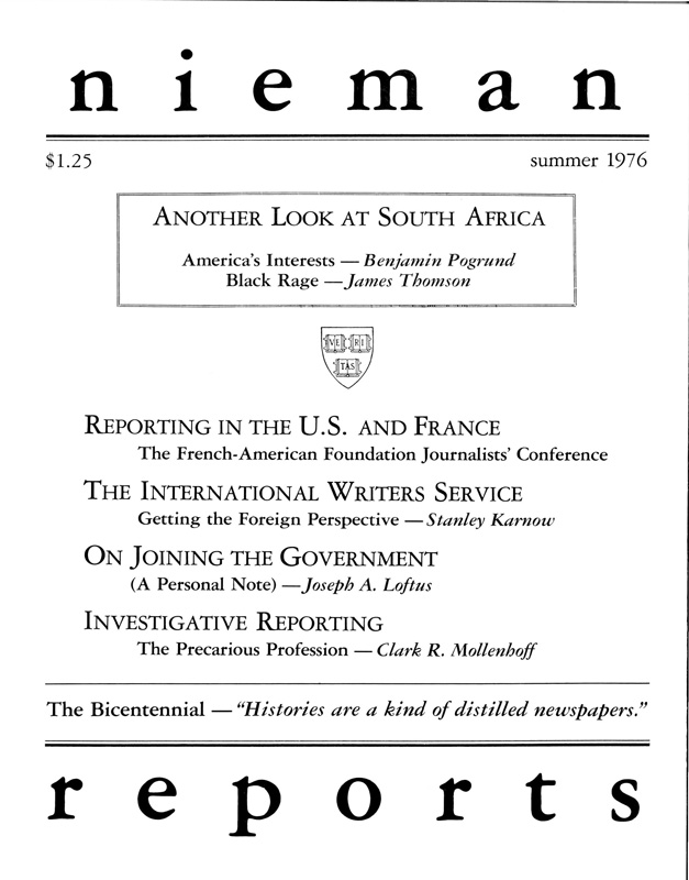 Cover for Summer 1976