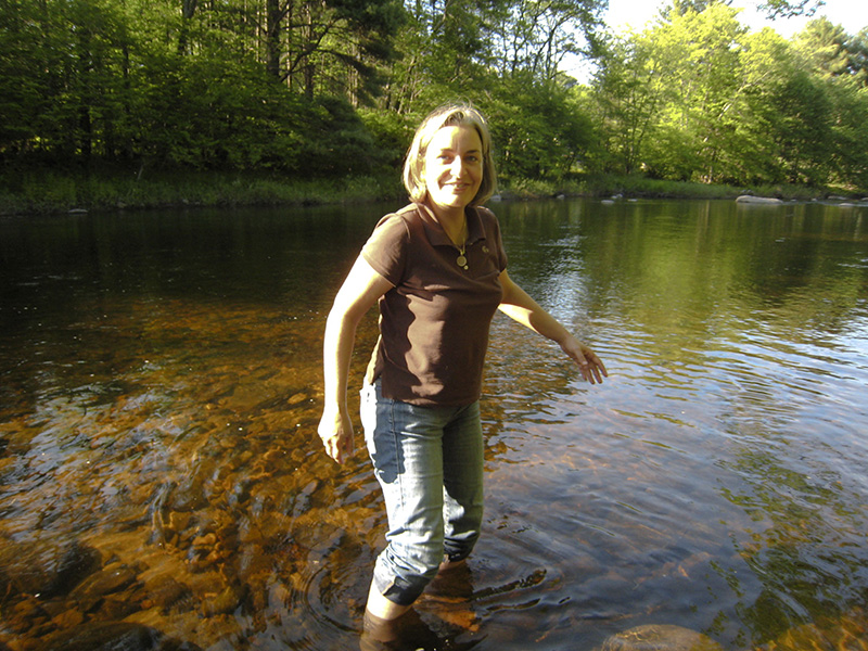 Anja Niedringhaus wades into the Piscataquog River in New Hampshire.