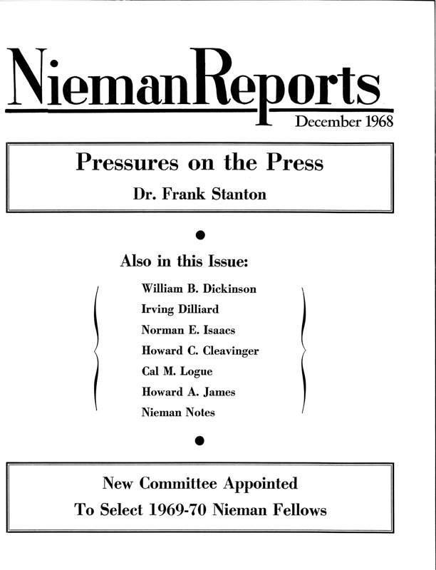 Cover for Winter 1968
