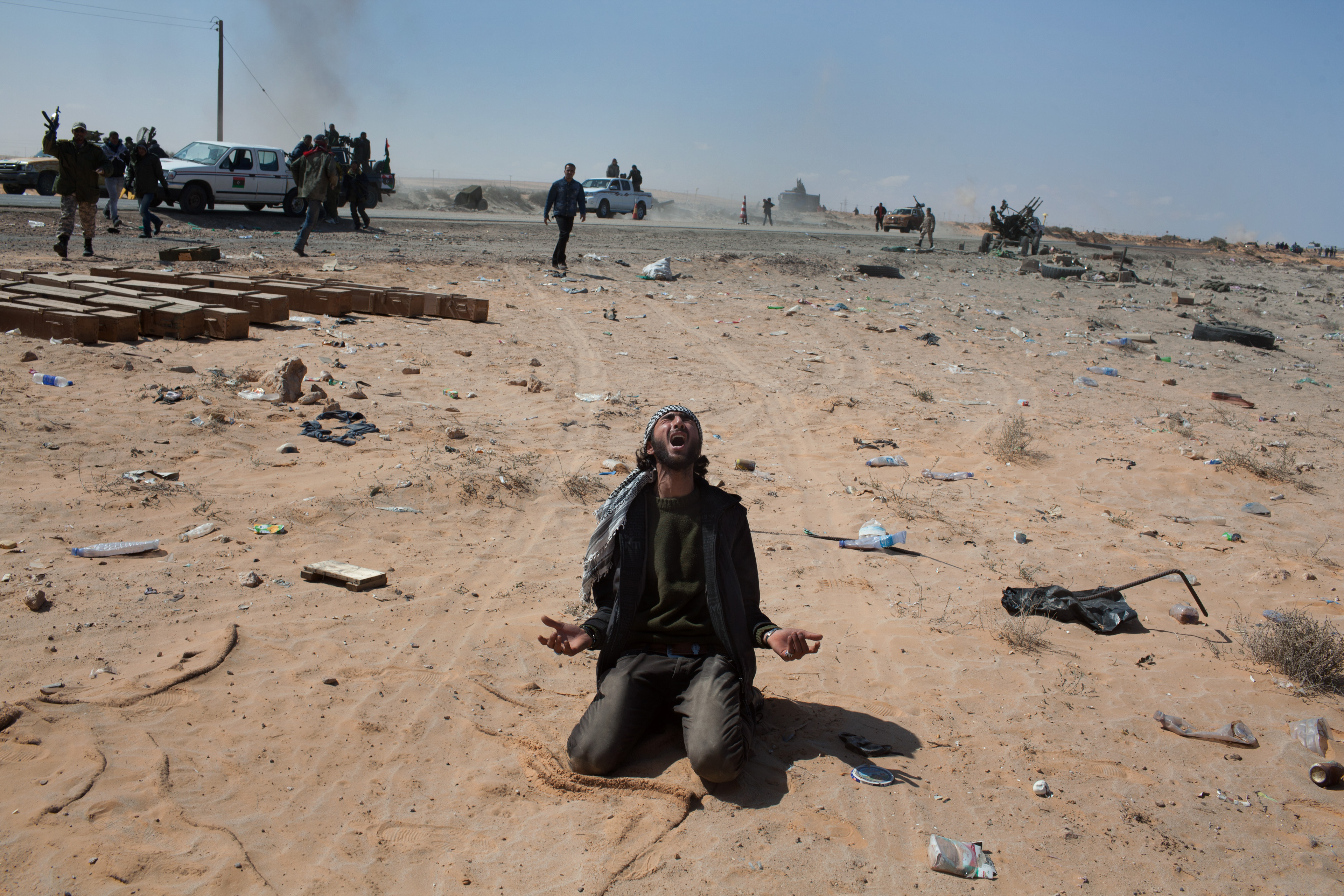 Libya, above in 2011 after an air strike, is one of the dangerous places where the Associated Press no longer sends freelancers