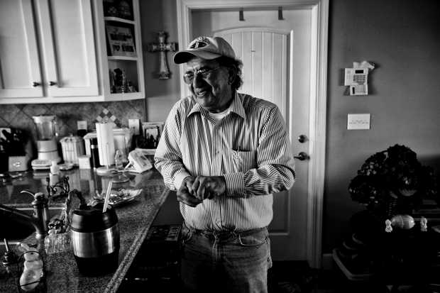 Pistachio farmer Fred Lujan   struggled to keep his trees alive. Photo by Michael Robinson Chavez/Los Angeles Times