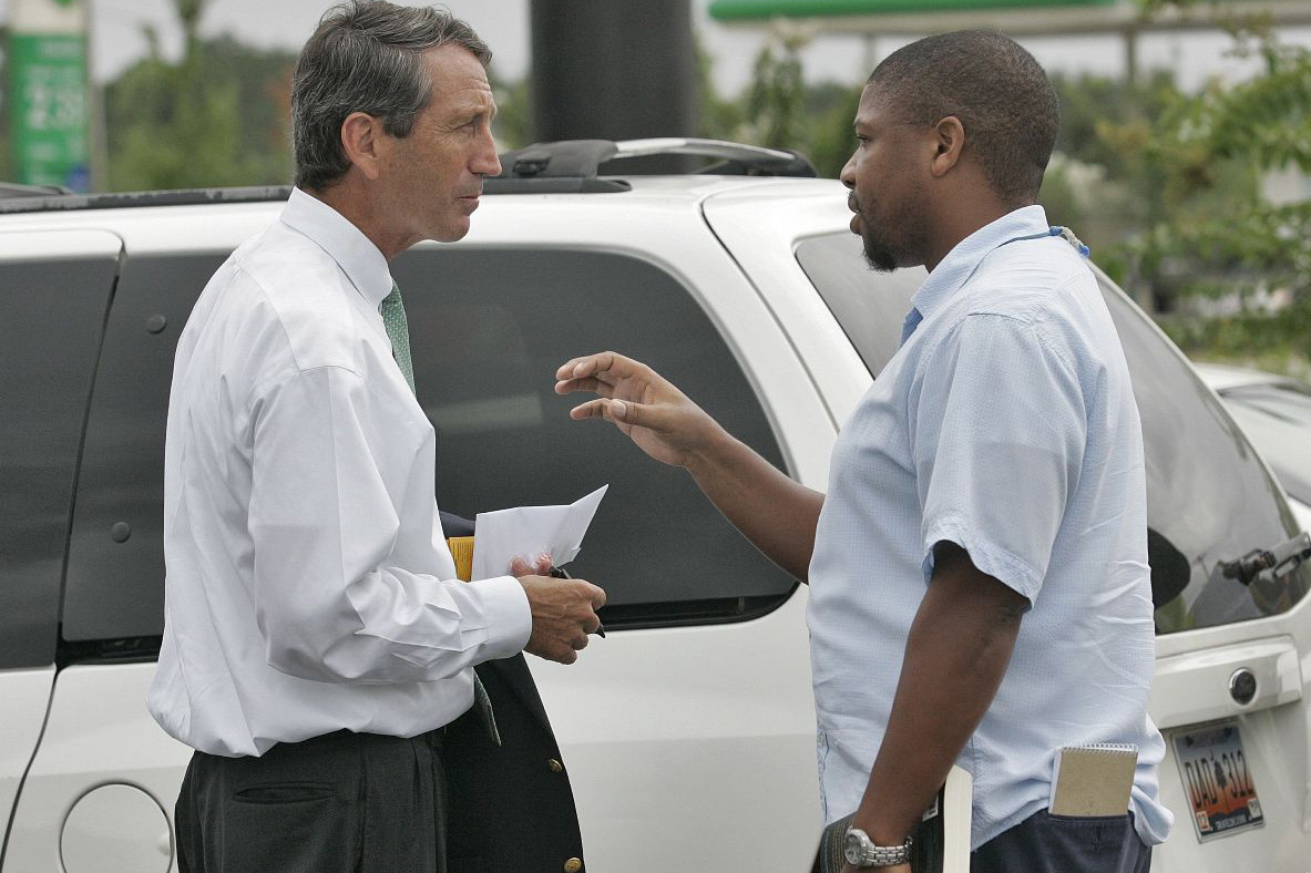 South Carolina columnist Issac Bailey, right, writes forcefully about domestic social issues. In 2009, he called for then-governor Mark Sanford to resign over his extramarital affair