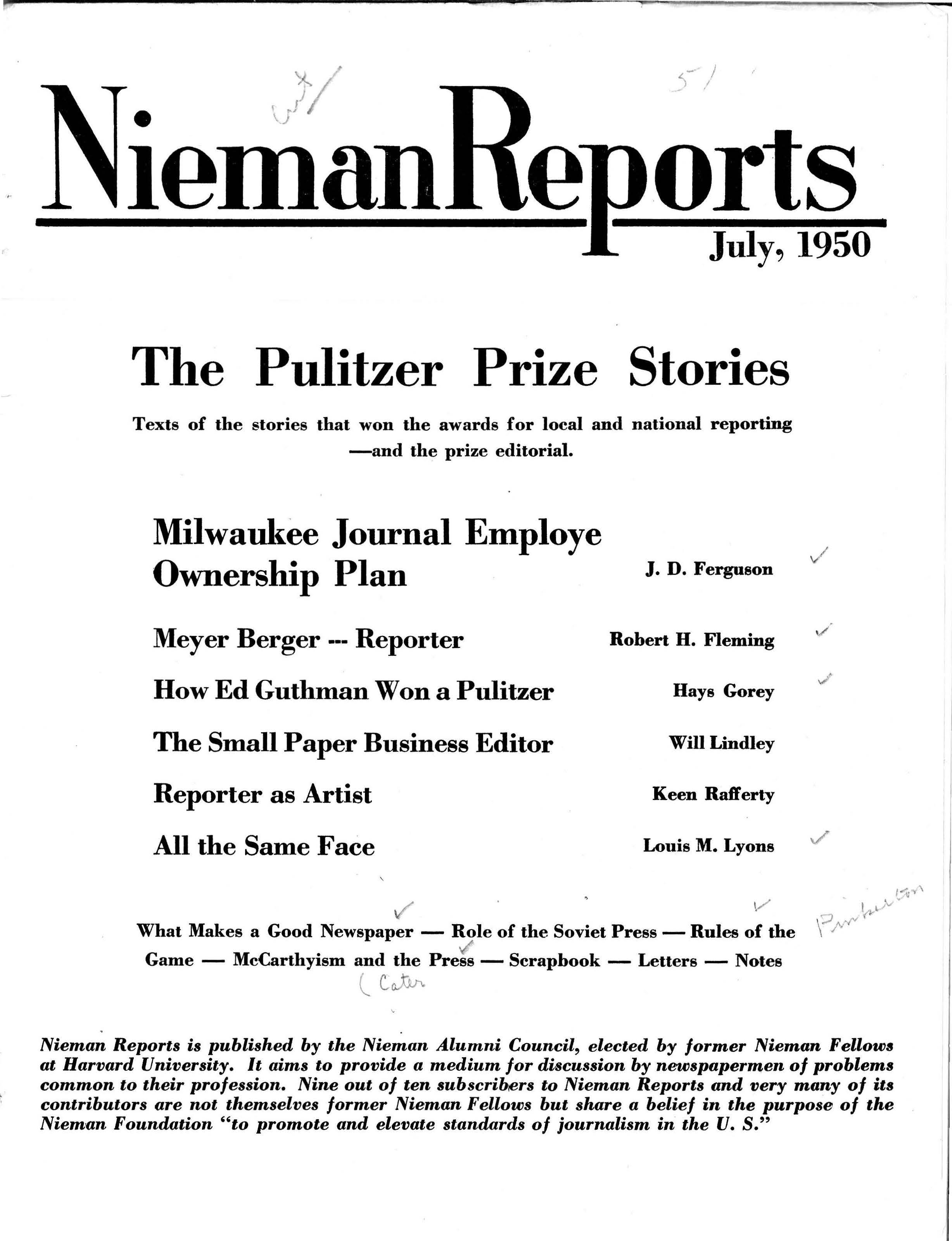 Cover for Fall 1950