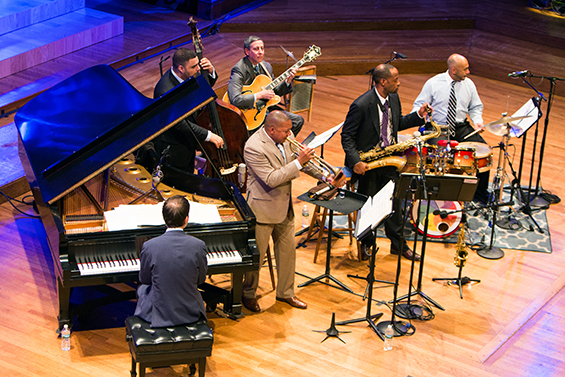 Wynton Marsalis plays excerpts from “Blood on the Fields” during the Nieman Foundation for Journalism’s centennial celebration of The Pulitzer Prizes on Sept. 10, 2016 at Harvard’s Sanders Theatre. The epic oratorio is about one couple’s journey from slavery to freedom — the first jazz composition to win the Pulitzer.