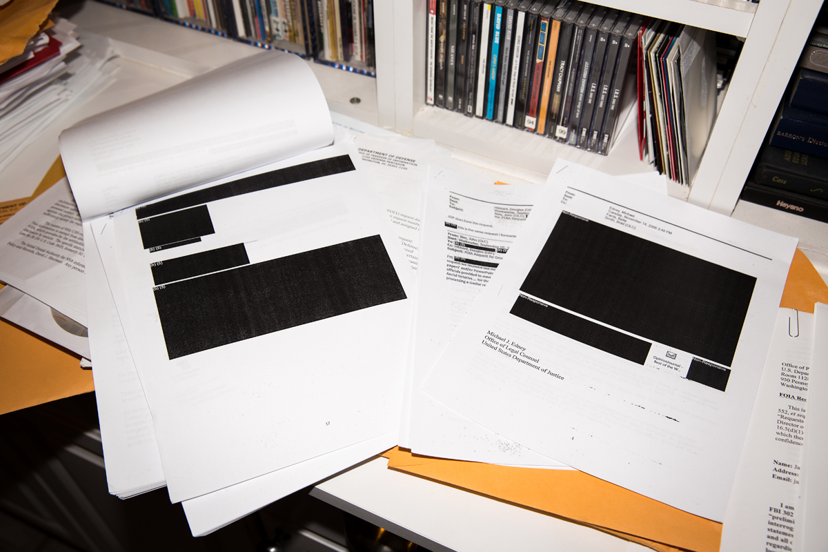 Redacted government documents provided in response to a FOIA request Jason Leopold filed