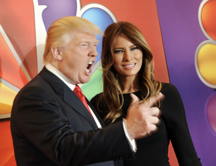"Celebrity Apprentice" host Donald Trump and his wife Melania arrive for the NBC network upfront presentation at Radio City Music Hall in May 2012