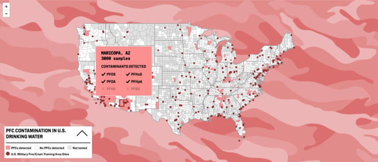 For The Intercept's "Poisoning the Well," data journalist Moiz Syed created an interactive map that let readers find the levels of contamination in their own communities just by holding their cursors over the map