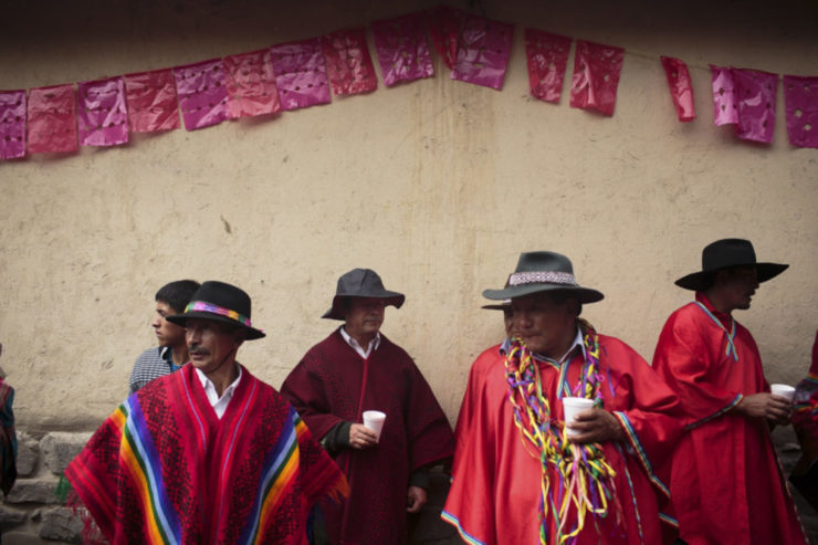 In the town of Ollantaytambo in Peru’s Sacred Valley, residents dress in traditional Andean garb in honor of a carnival in February