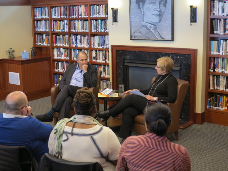 David Axelrod, who chatted with curator Ann Marie Lipinski during a recent visit to the Nieman Foundation, sees the value of storytelling in both journalism and in politics