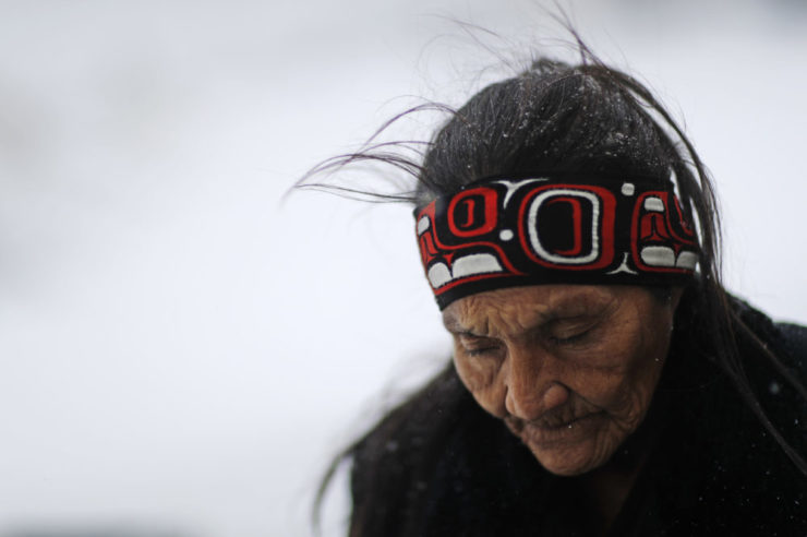 A Sioux woman pictured at the Oceti Sakowin camp in Cannon Ball, North Dakota. Indigenous journalism is the ability to report on the unique realities of the indigenous world for indigenous communities as well as for wider audiences