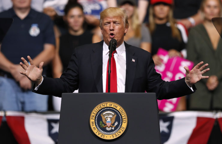President Donald Trump speaks during a rally on June 21 in Cedar Rapids, Iowa