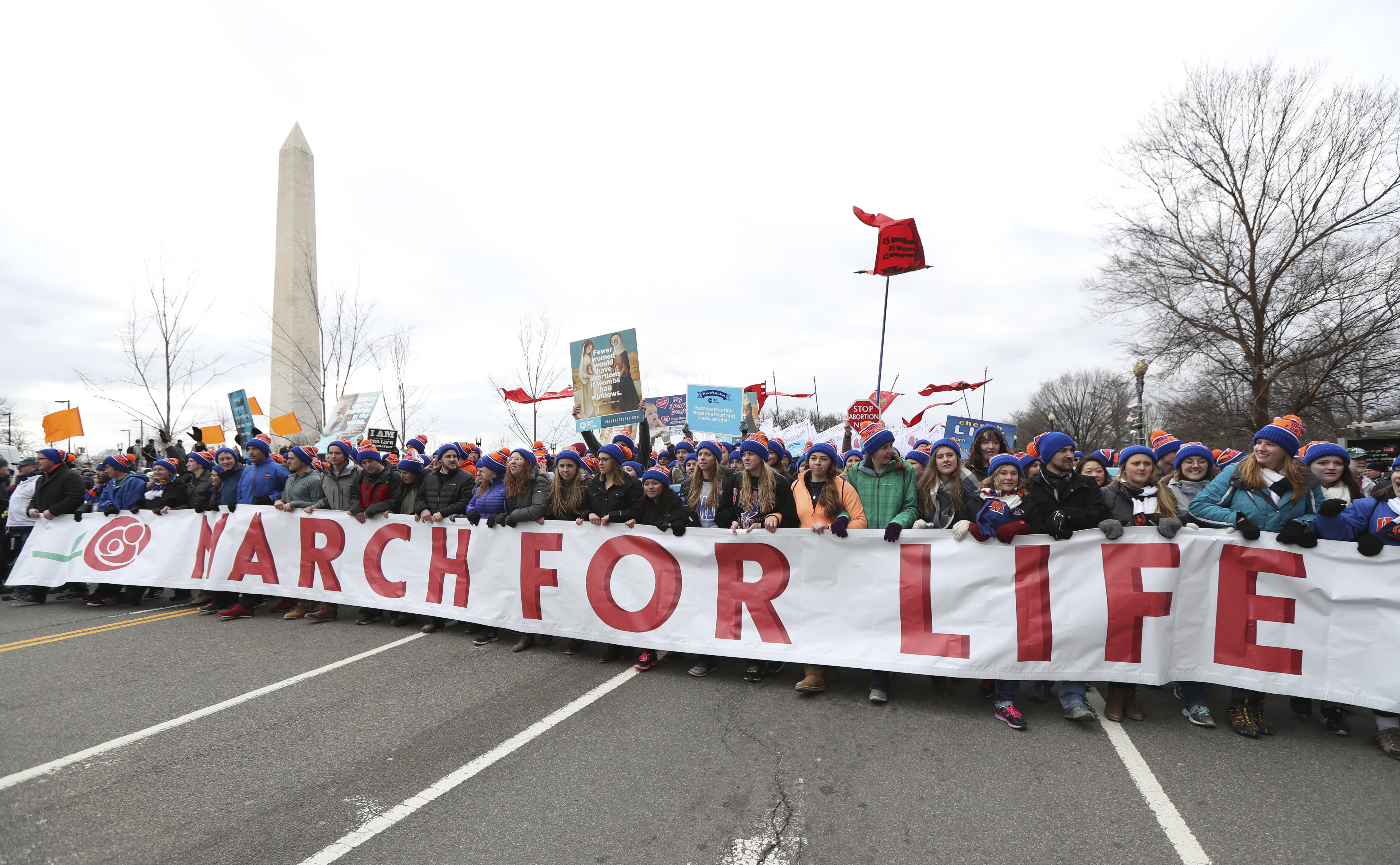 Participants in the March for Life march near the National Mall in Washington in January 2017. 
PBS, in an effort to highlight how many citizens are defying easy stereotypes and finding their way in the Trump era, featured a piece about a “pro-life feminist” who had attended both the March for Life and the Women’s March