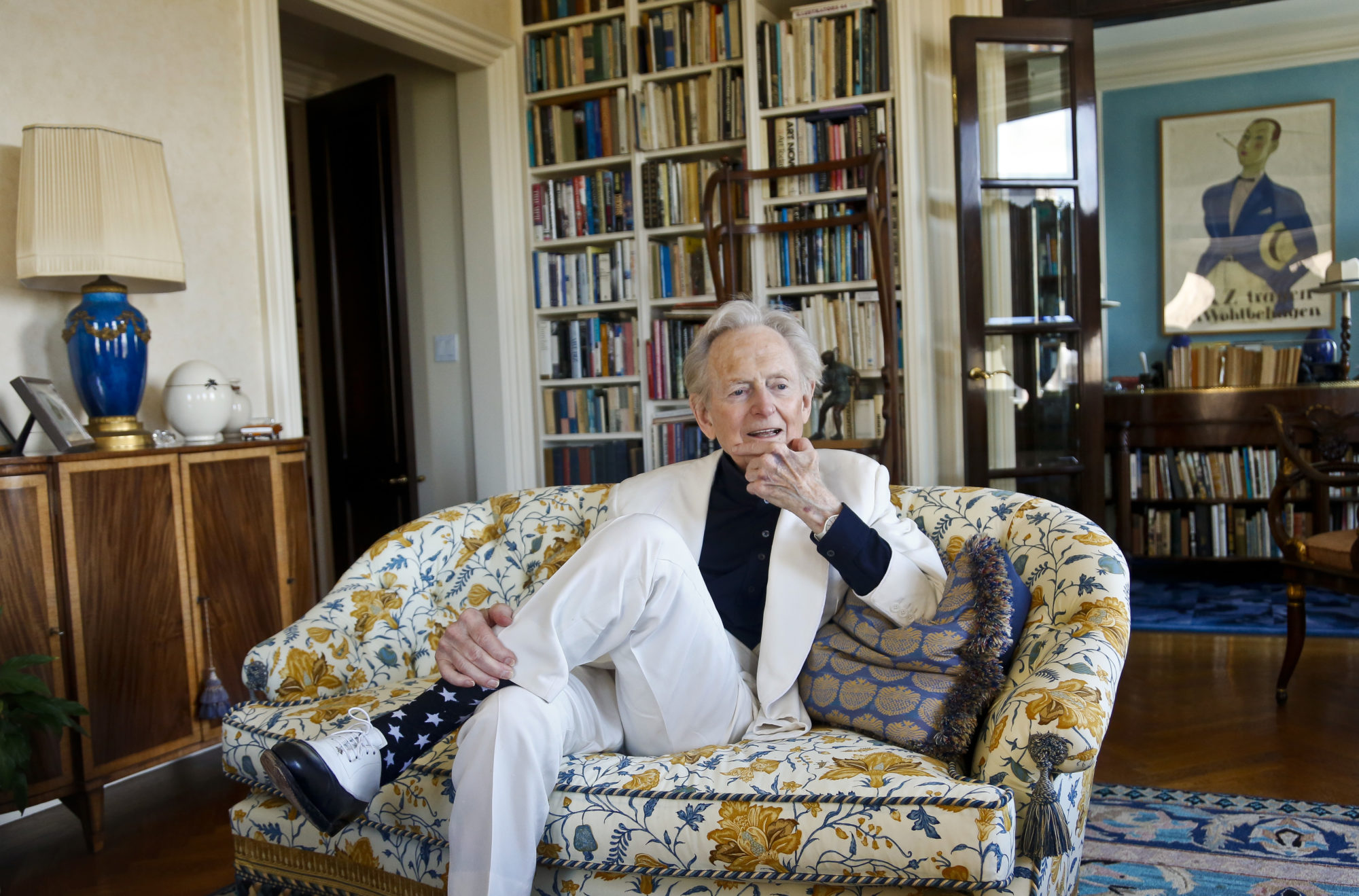 Author and journalist Tom Wolfe at home 
in New York City
in 2016