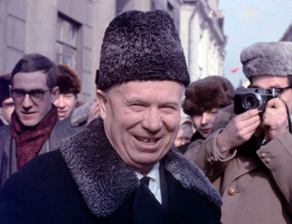 Nikita Khrushchev, who led the Soviet Union during the height of the Cold War, pictured in Moscow in 1965