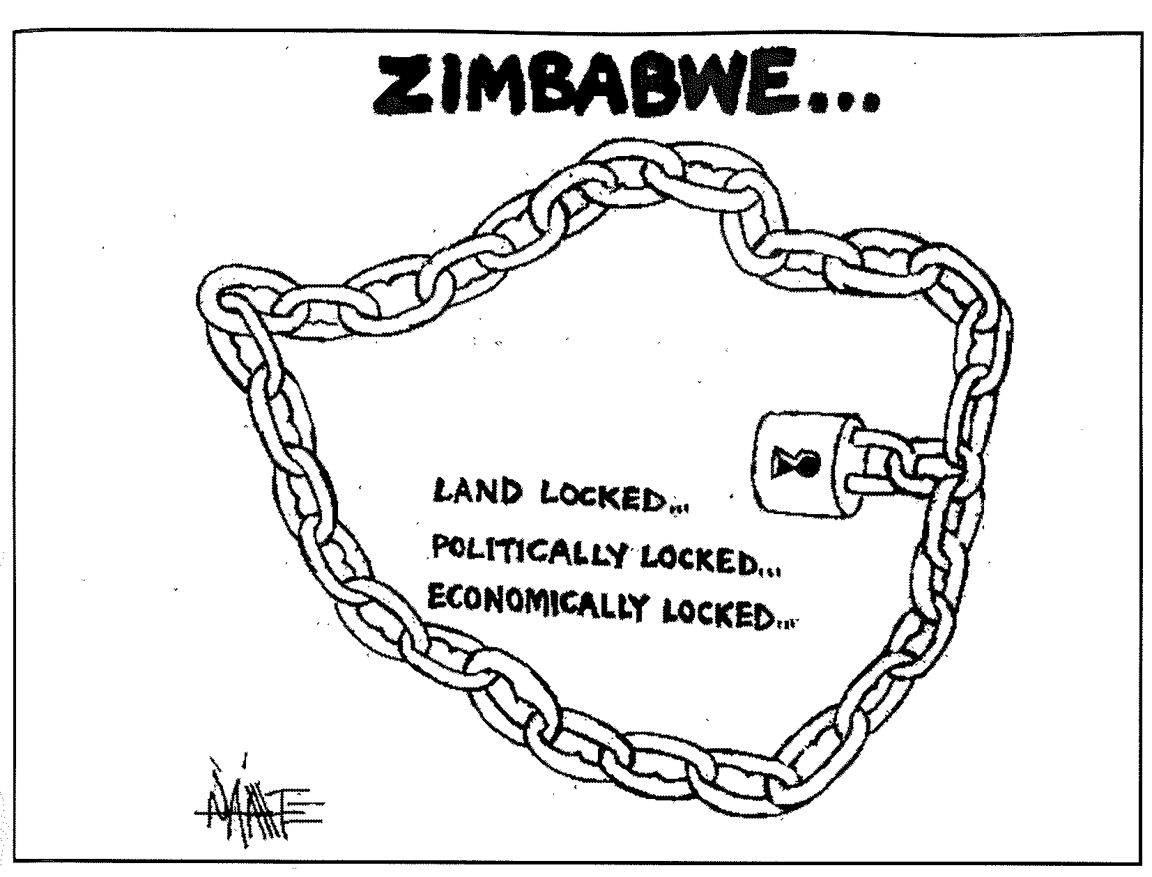 Tony Namate's cartoon, which originally appeared in the Zimbabwe Independent in November 2002