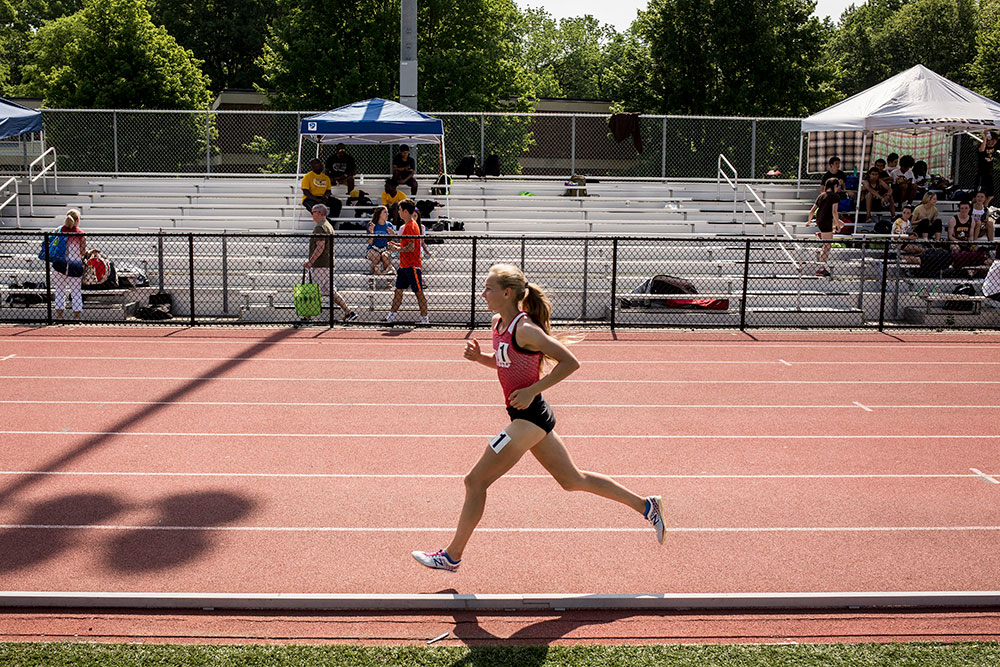 The New York Times faced criticism for focusing on Katelyn Tuohy’s gender rather than her record-breaking success. Here, the high school track phenom competes in New York’s Section 1 track and field championships in May 2018