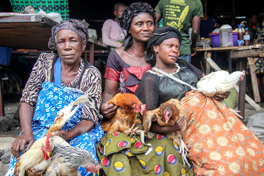 Chicken vendors at the Alanine Market in Goma, Democratic Republic of Congo, wait for customers. The country is often described in news stories as having "ethnic tension," but that phrase doesn't give readers any precise information about why conflict occurs there