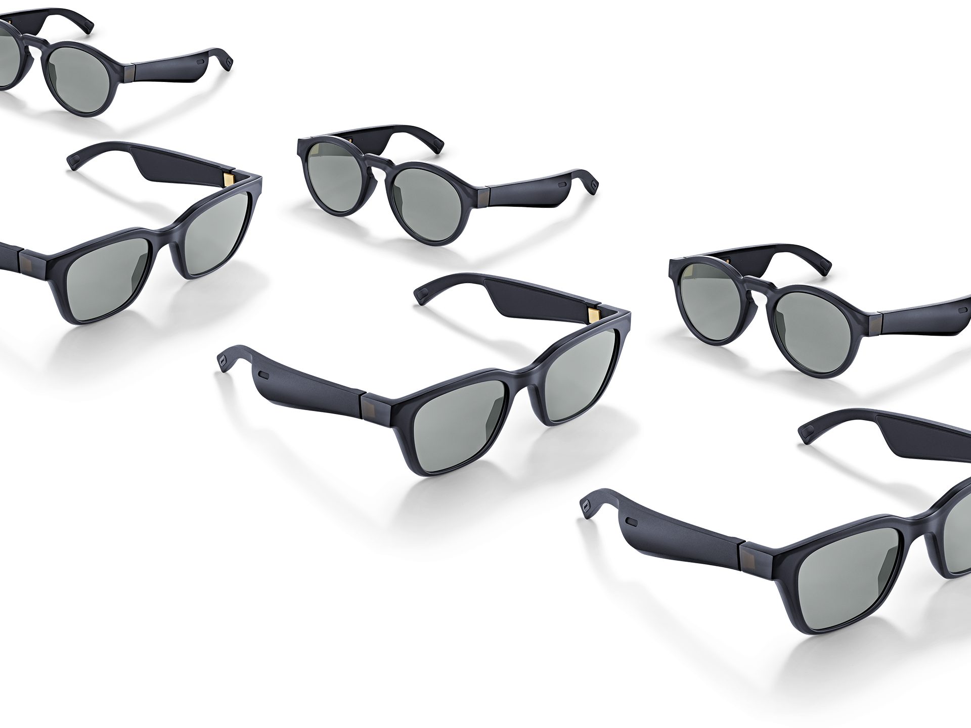 Augmented reality has come to wearable audio, like these Bose sunglasses that contain sensors that can detect where the wearer is looking and play information back about what they see