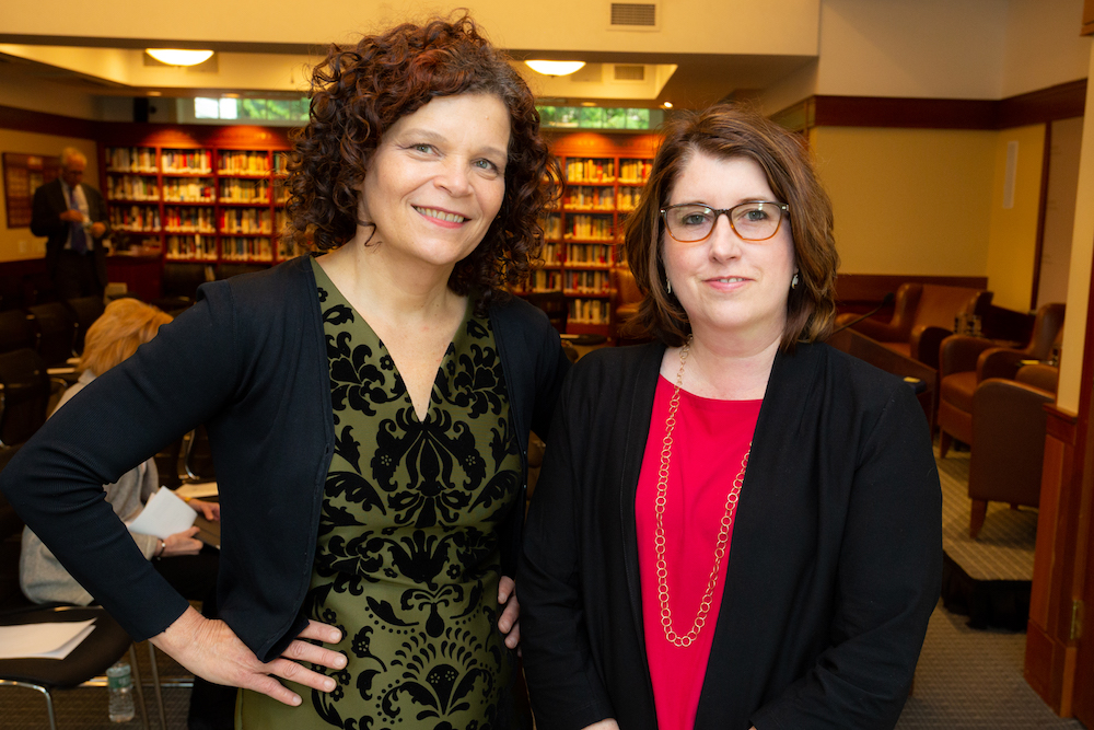 Monika Bauerlein and Clara Jeffery of Mother Jones visited the Nieman Foundation in May 2019 to accept the I.F. Stone Medal for Journalistic Independence