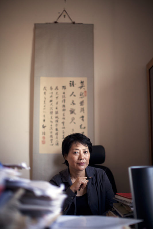 Guo Jianmei, the director of the Women's Legal Consultancy Center, at her office in Beijing in 2011. Guo sought coverage of Li Yan’s case