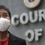 Rappler CEO and Executive Editor Maria Ressa, outside the Court of Tax Appeals in Metro Manila on March 4.