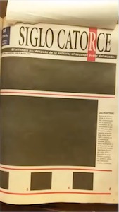 The May 27, 1993 front page of Siglo 21, one of the largest dailies in Guatemala. Courtesy of Carolina Alpírez